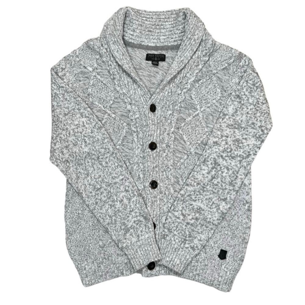 Womens Gray Knit Cardigan Sweater Trash Nouveau Size L